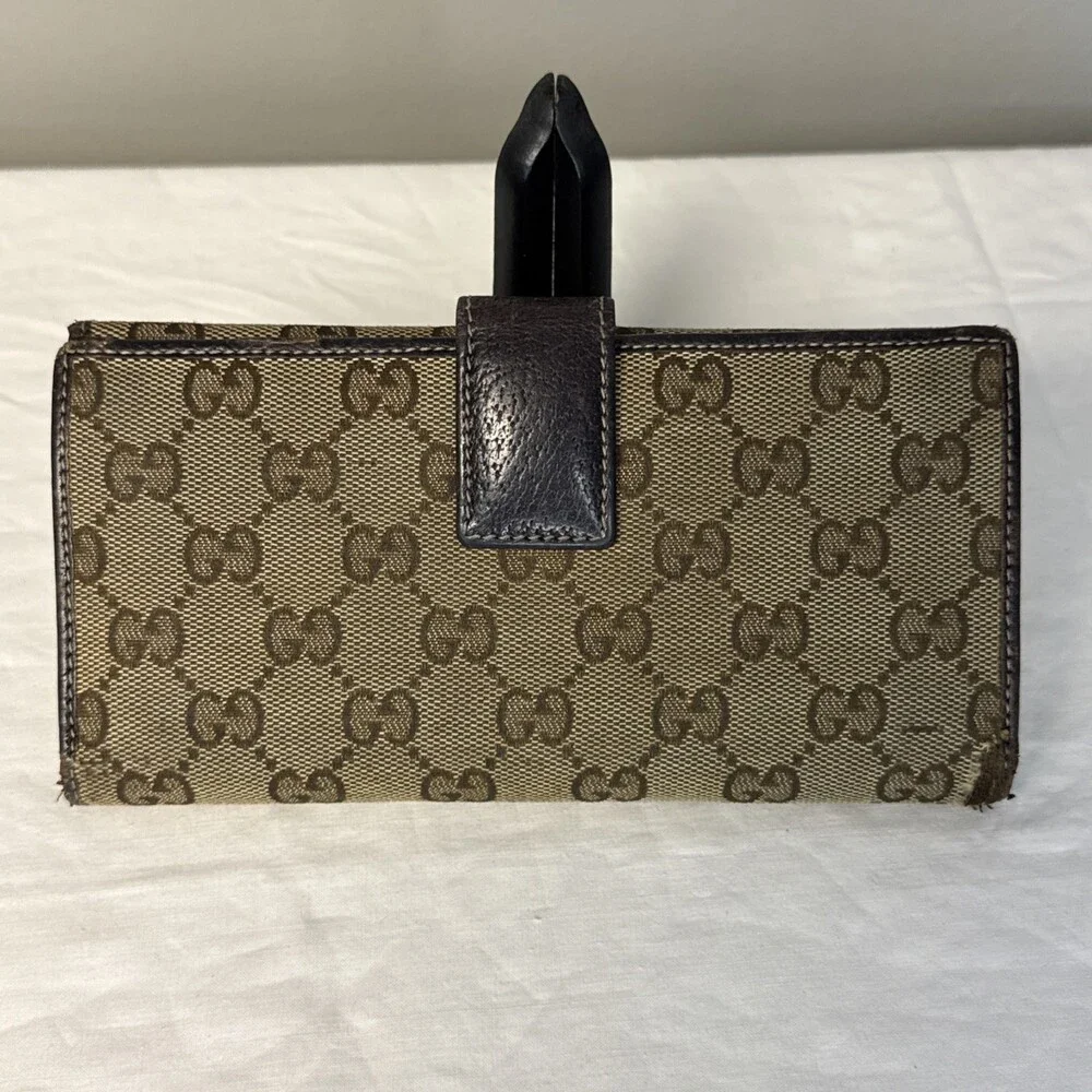 Gucci Princy GG Canvas Bow Long Wallet Beige Bifold Italy - Picture 8 of 11